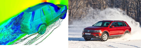 car aerodynamics by the cornering at high speed