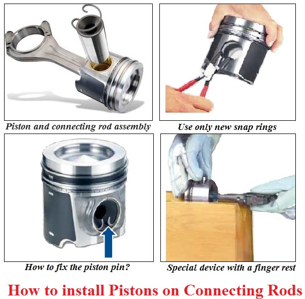 How to install pistons on connecting rods correctly