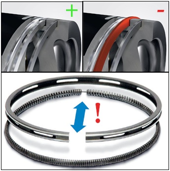  Piston rings of two parts 