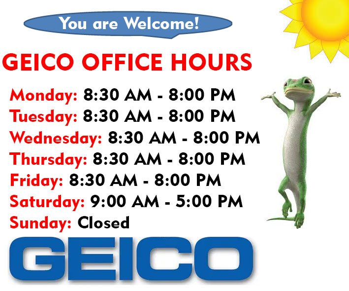 Geico Insurance office Hours 
