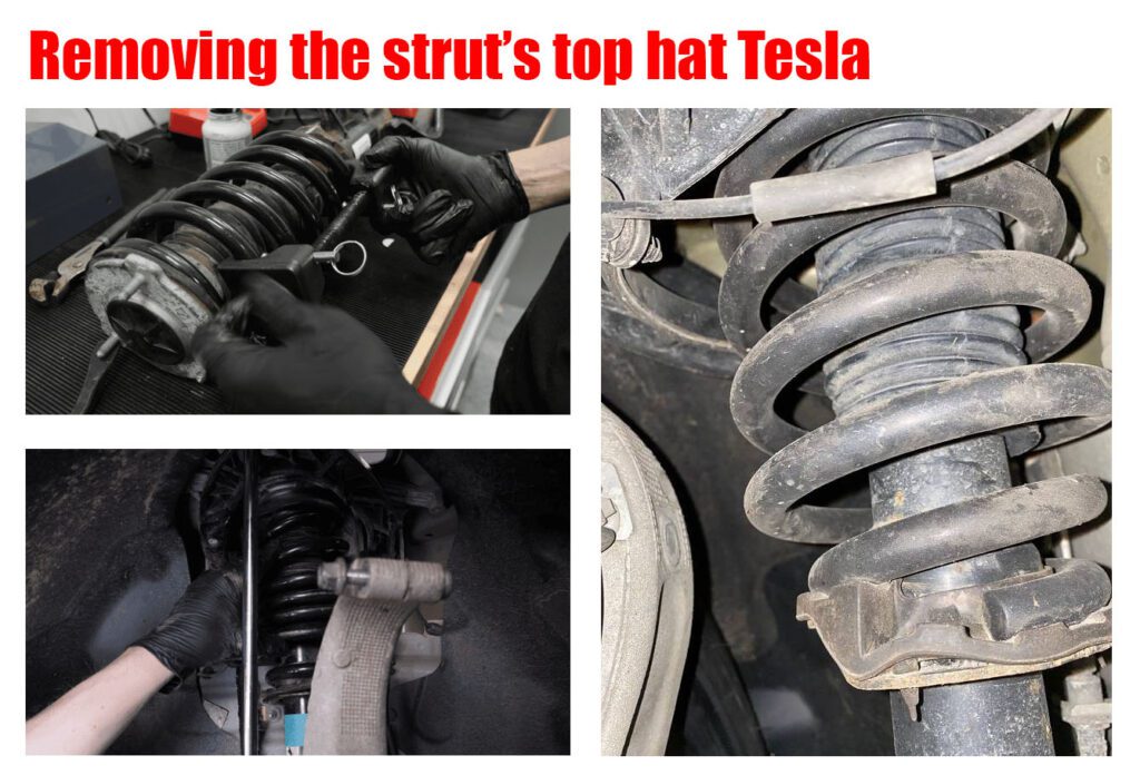 Removing the strut`s top hat Tesla