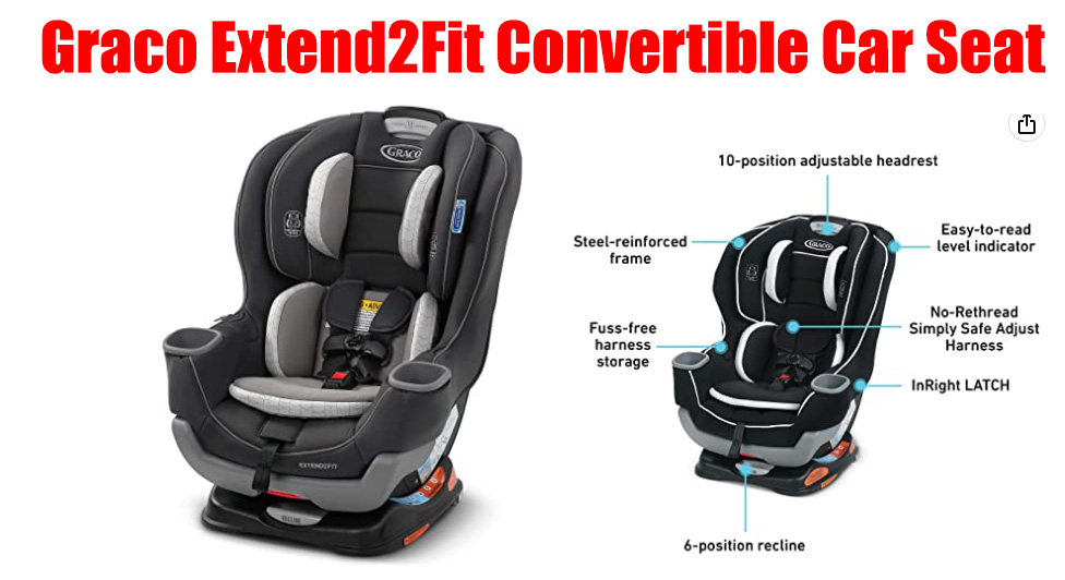 Graco Extend2Fit Convertible Car Seat | Ride Rear Facing Longer with Extend2Fit, Redmond